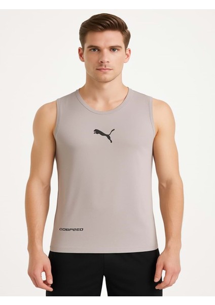 P02817 Erkek Petekli Askılı T-Shirt - Bej - ST02817-BEJ-XL