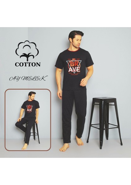 Ay Melek Erkek Pamuklu Pijama Takımı Cotton Gömlek ve Pijama Seti fiyatları