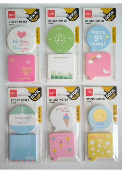 Sticky Notes Yapışkanlı Not Kağıdı - Set 6'lı