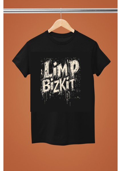 Lımp Bızkıt Baskılı Bisiklet Yaka Regular Kalıp %100 Pamuklu Kısa Kollu Tshırt