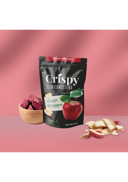 Dondurularak Kurutulmuş Kırmızı Elma Dilimleri 20 gr 2'li Paket modelleri