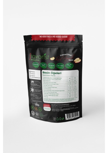 Dondurularak Kurutulmuş Kırmızı Elma Dilimleri 20 gr 2'li Paket fırsatları