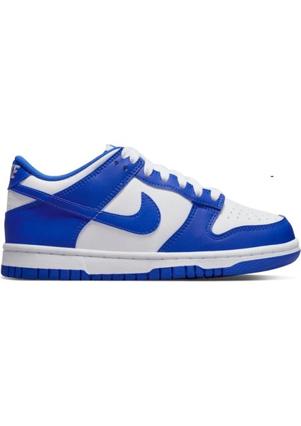 Dunk Low Gs Leather Unisex Sneaker Hakiki Deri Beyaz Mavi Günlük Spor Ayakkabı