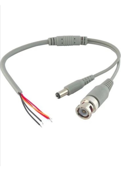 Bnc Konnektör Hazır Kablolu 10 Adet Dc Power Jak Cctv Y Kablo