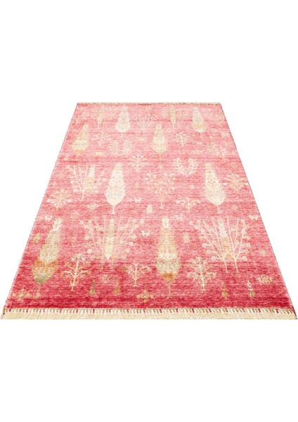 Nepal Zr 08 Bambu Viskon Kırmızı Sonbahar Uşak Desenli Halı modelleri