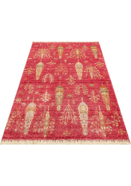 Nepal Zr 08 Bambu Viskon Kırmızı Sonbahar Uşak Desenli Halı fırsatları