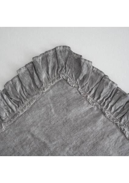 Miranda Battal Boy Nevresim Takımı %100 Keten Parça Boya Gri 220X240 cm modelleri