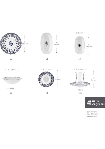 Forever Bone Heather 26 Parça 6 Kişilik Kahvaltı Seti fiyatları