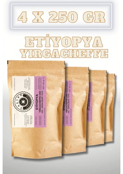 Etiyopya Yirgacheffe Kahve 1000 GR. (4X250GR)