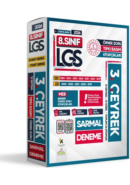 2026 8.Sınıf LGS 3. ÇEYREK Şubat-Mart Ayı MEB Örnek Soru Tıpkı Basım Sarmal Deneme Paketi Çözümlü modelleri