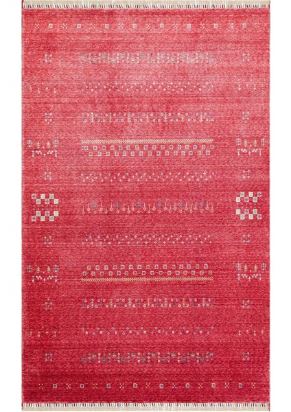 Nepal Zr 06 Bambu Viskon Kırmızı Modern Uşak Desenli Halı