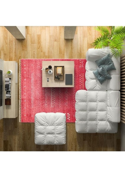 Nepal Zr 06 Bambu Viskon Kırmızı Modern Uşak Desenli Halı indirimleri