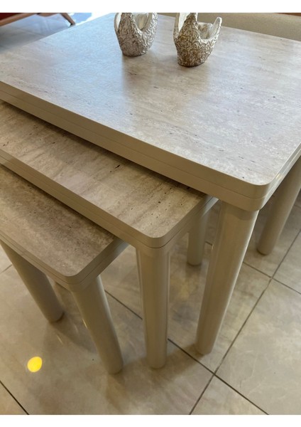 3lü Full Traverten Bohem Zigon Sehpa modelleri