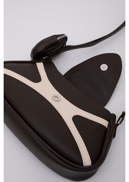 Kahverengi/krem SHK96 Suni Deri Tek Bölmeli Cüzdanlı Kol ve Omuz Çantası indirimleri