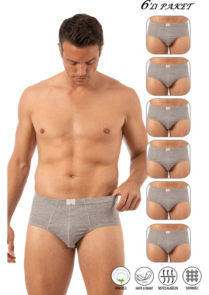 Özkan 0037 6'lı Paket Erkek Pamuklu Penye Süprem Esnek Rahat Slip Külot