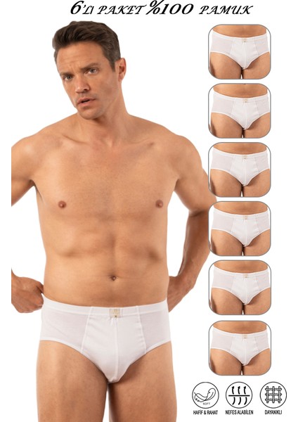 Özkan 0037 6'lı Paket Erkek Pamuklu Penye Süprem Esnek Rahat Slip Külot