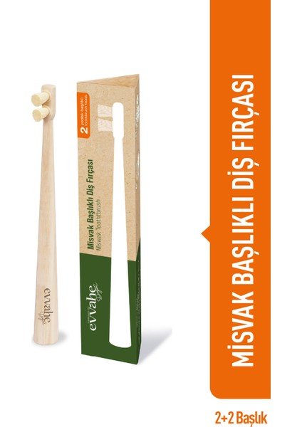 Misvak Başlıklı Ahşap Saplı Ağız ve Diş Temizleme Fırçası Sağlıklı Bakım