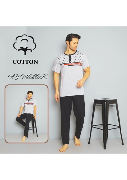 Ay Melek Erkek Pamuklu Pijama Takımı Cotton Gömlek ve Pijama Seti fiyatları