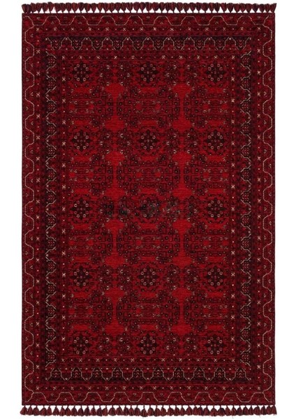 Afgan Afg 02 Red Antibakteriyel Kaymaz Tabanlı Dekoratif Kilim