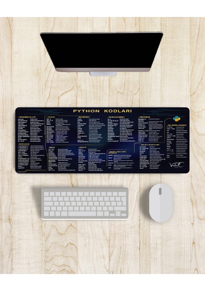 Python Kodları Mousepad 80X40CM Kaymaz Kauçuk Taban fırsatları