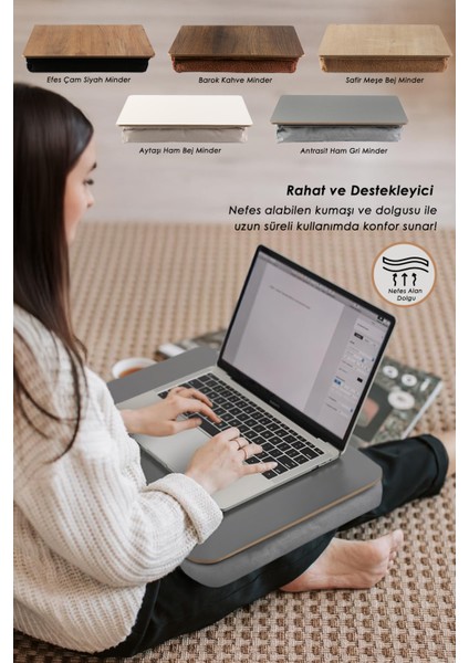 Keyif Çalışma Tepsisi Yastıklı Dizüstü Bilgisayar Laptop Kucak Yatak Koltuk Kahvaltı Diz Minderli modelleri