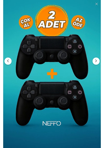Doubleshock 4 Kablosuz Titreşimli Oyun Kolu 2 Adet – Ps4 / Pc Uyumlu, Çift Motorlu, Ergonomik Tasarım