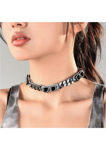 Kalın Zincir Eklemeli Gözlüklü Gerdanlık Kolye (Yurt Dışından) fiyatları