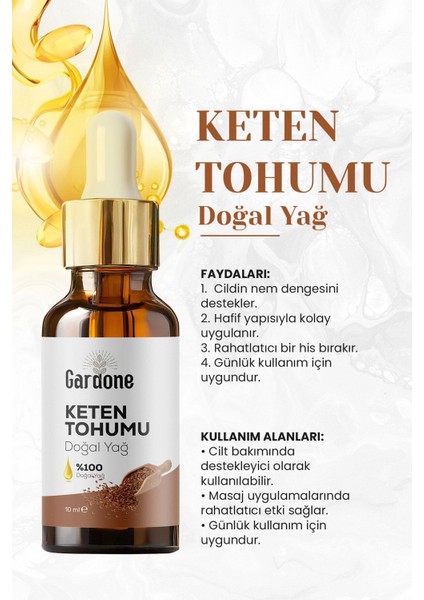 Keten Yağı Soğuk Sıkım Saf ve Flax 10 ml modelleri