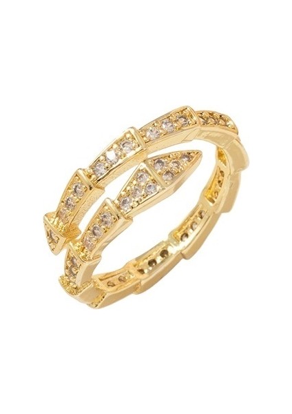 Avrupa ve Amerikan Hafif Lüks Yüksek Soğuk Yılan Yüzük Kadın Ins Moda Niş Tasarım Tüm Uyumlu Yüksek Dereceli Bakır Açık Işaret Parmağı Yüzük (Yurt Dışından)