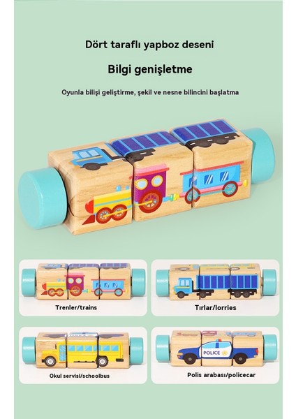 Çocuklar Ahşap Döner Bloklar Yapboz Erken Eğitim Oyuncak (Yurt Dışından) fırsatları