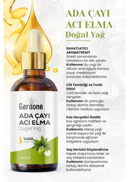 Adeta Çayı Acı Elma Yağı Soğuk Sıkım Saf ve Sage Bitter Apple 100 ml modelleri
