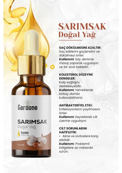 Sarımsak Yağı Soğuk Sıkım Saf ve Garlic 10 ml modelleri