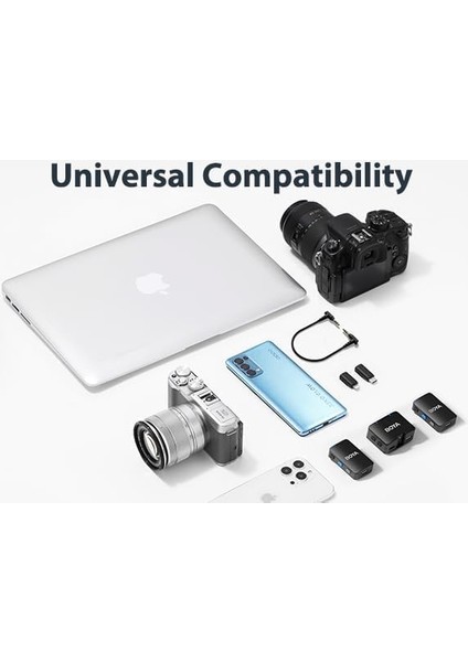 Boyamic All-In-One Kablosuz Ikili Kayıt Yaka Mikrofonu Iphone/android/kamera Uyumlu fiyatları