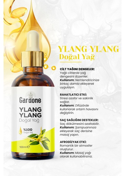 Ylang Ylang Yağı Soğuk Sıkım Saf ve Ylang Ylang 100 ml modelleri