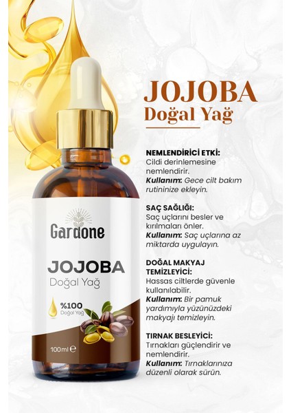 Jojoba Yağı Soğuk Sıkım Saf ve Jojoba 100 ml modelleri