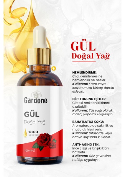 Gül Yağı Soğuk Sıkım Saf ve Rose 100 ml modelleri
