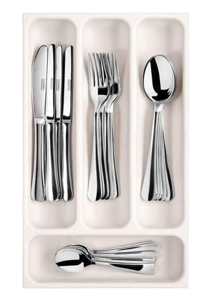 Flexispace 899410 Mutfak Gereçleri Için Çekmece Düzenleyici, Plastik, Beyaz, 37 x 22,2 x 4,5 cm