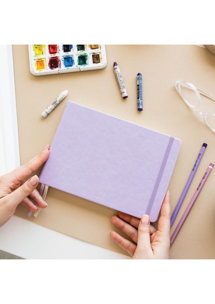 cm Sert Kapak 80 Yaprak 140 Gr. Eskiz Defteri - Sketch Book - Lila