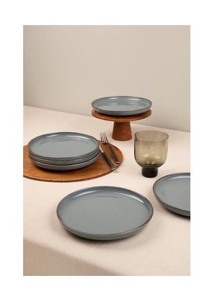 Porselen Moderna 6 Parça 19 cm Pasta Tabağı Mavi fiyatları