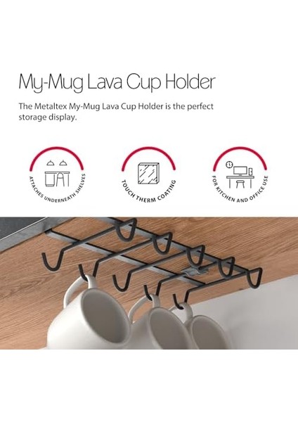 My Mug-Bardak Askısı Touchtherm Lava Kaplama Siyah, 28X14X6CM fiyatları
