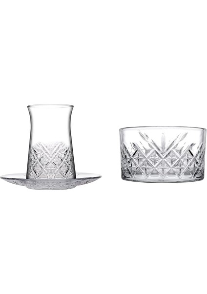 Timeless Çay Takimi ve Timeless Çerezlik Kase, 4 Parça, Şeffaf, 255 cc