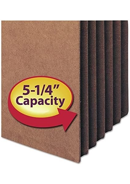 Tuff® Dosya Cebi, Düz Kesim Tab, 5-1/4" Genişletme, Mektup Boyutu, Kırmızı Ip, Kutu Başına 10 (73390) modelleri