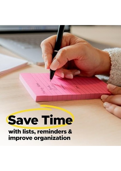 S Per Sticky Notes, 4 x 4, Rio De Janeiro Collection, Lined, 6 Pads/pack Mavi, Turuncu, Pembe, Sar 90 Yaprak Pouch Kendinden Yap Kanl fiyatları