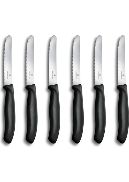 6.7833.6 Swissclassic Blisterli Siyah 6lı Domates Bıçağı