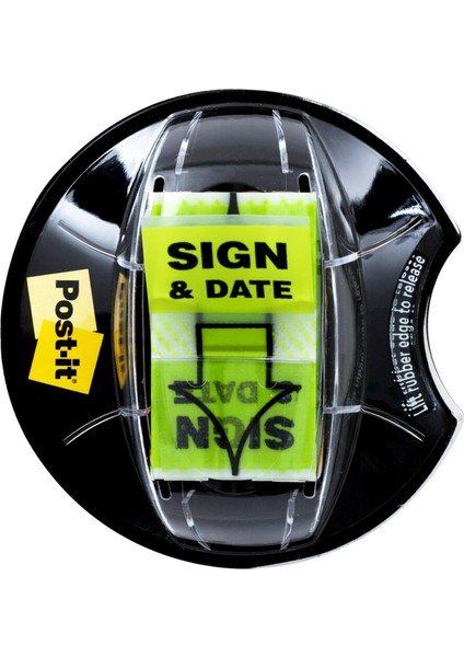 "sign And Date" Bayrakları, 200/MASA Kavrama Dispenseri, 1 Dispenser/paket, 1 "geniş, Parlak Yeşil (680-HVSD)