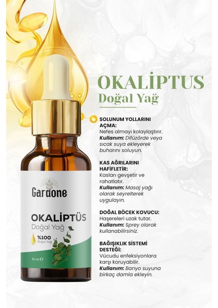Okaliptüs Yağı Soğuk Sıkım Saf ve Eucalyptus 10 ml modelleri