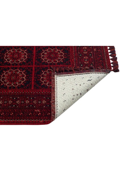 Afgan Afg 03 Red Antibakteriyel Kaymaz Tabanlı Dekoratif Kilim fiyatları