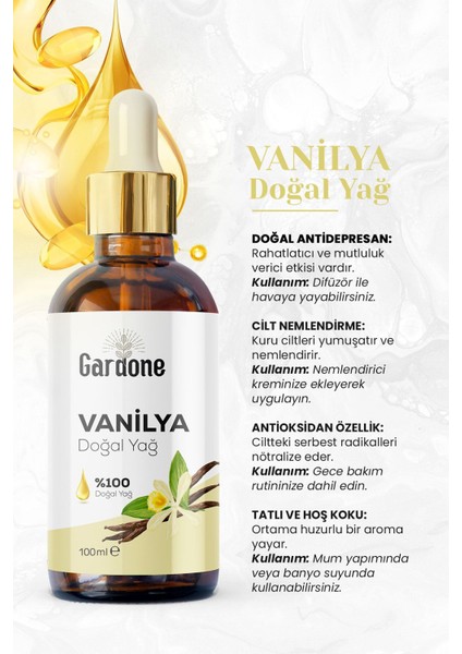 Vanilya Yağı Soğuk Sıkım Saf ve Vanilla 100 ml modelleri