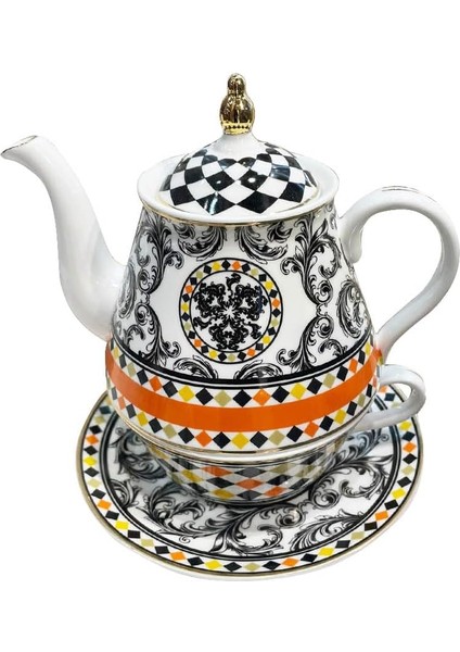 Art Margery Bone Tek Kişilik Demlik & Fincan Seti