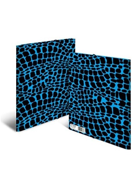 Lastikli Dosya A4 Boyutunda Yılan Desenli Mavi-Siyah fiyatları